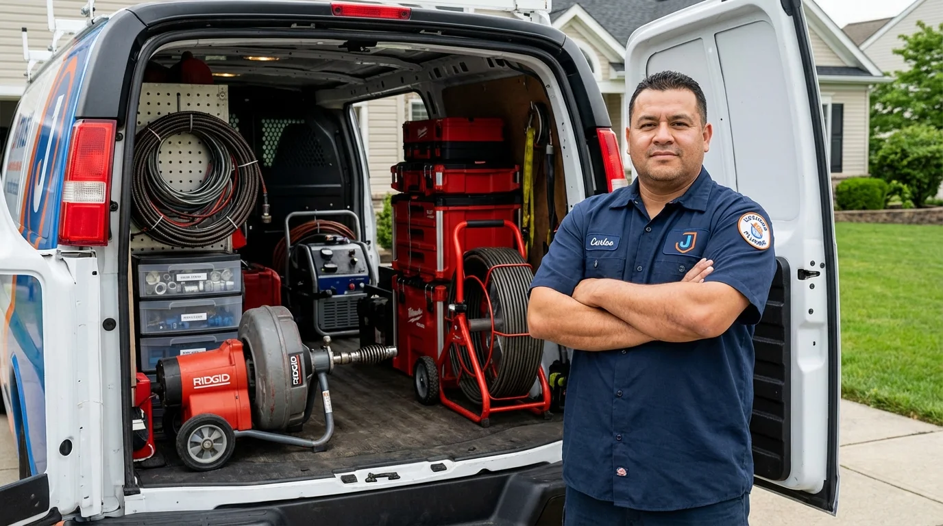 Professional drain cleaning equipment and Johns Plumbing LLC plumber in Gatlinburg