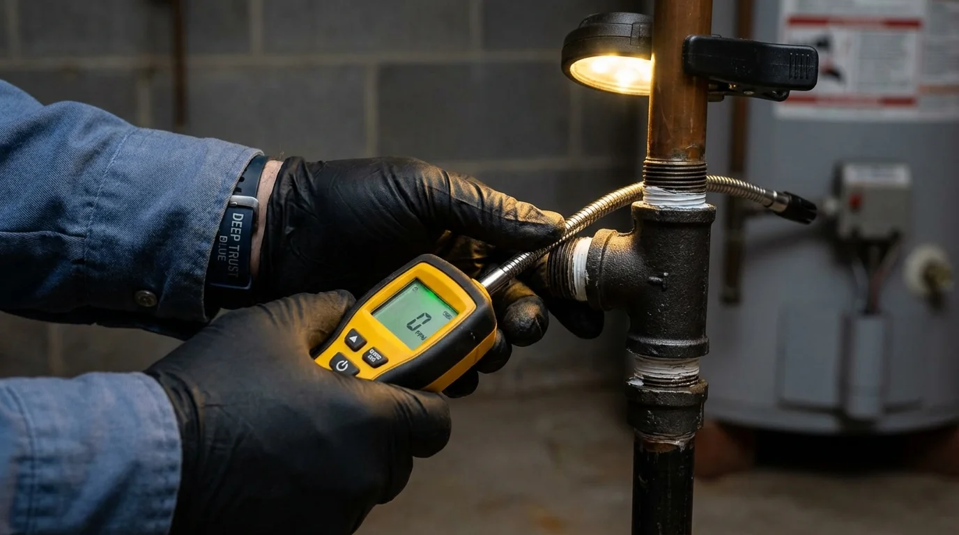 Gas leak detection with electronic sniffer by Johns Plumbing LLC in Gatlinburg