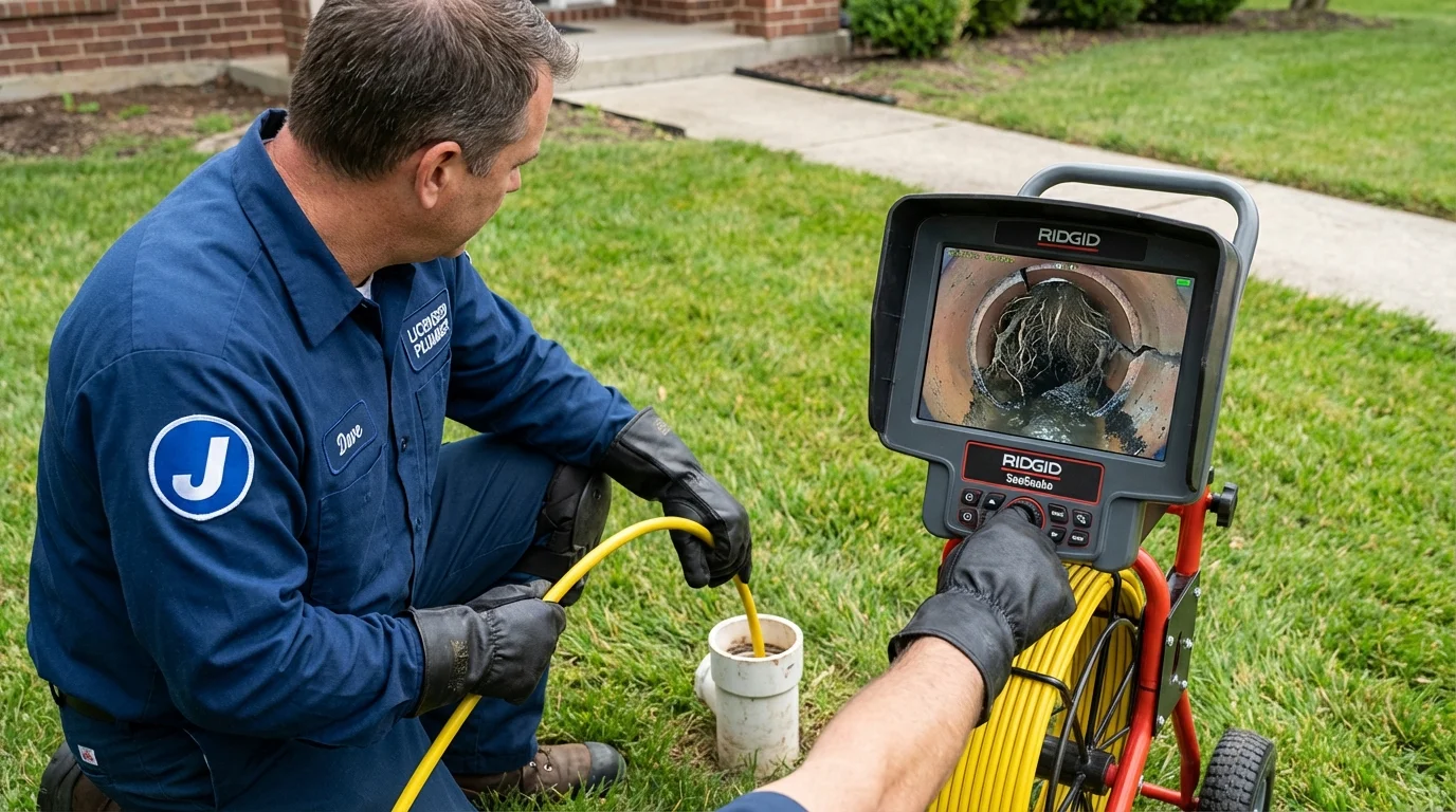 Sewer camera inspection being performed by Johns Plumbing LLC in Gatlinburg
