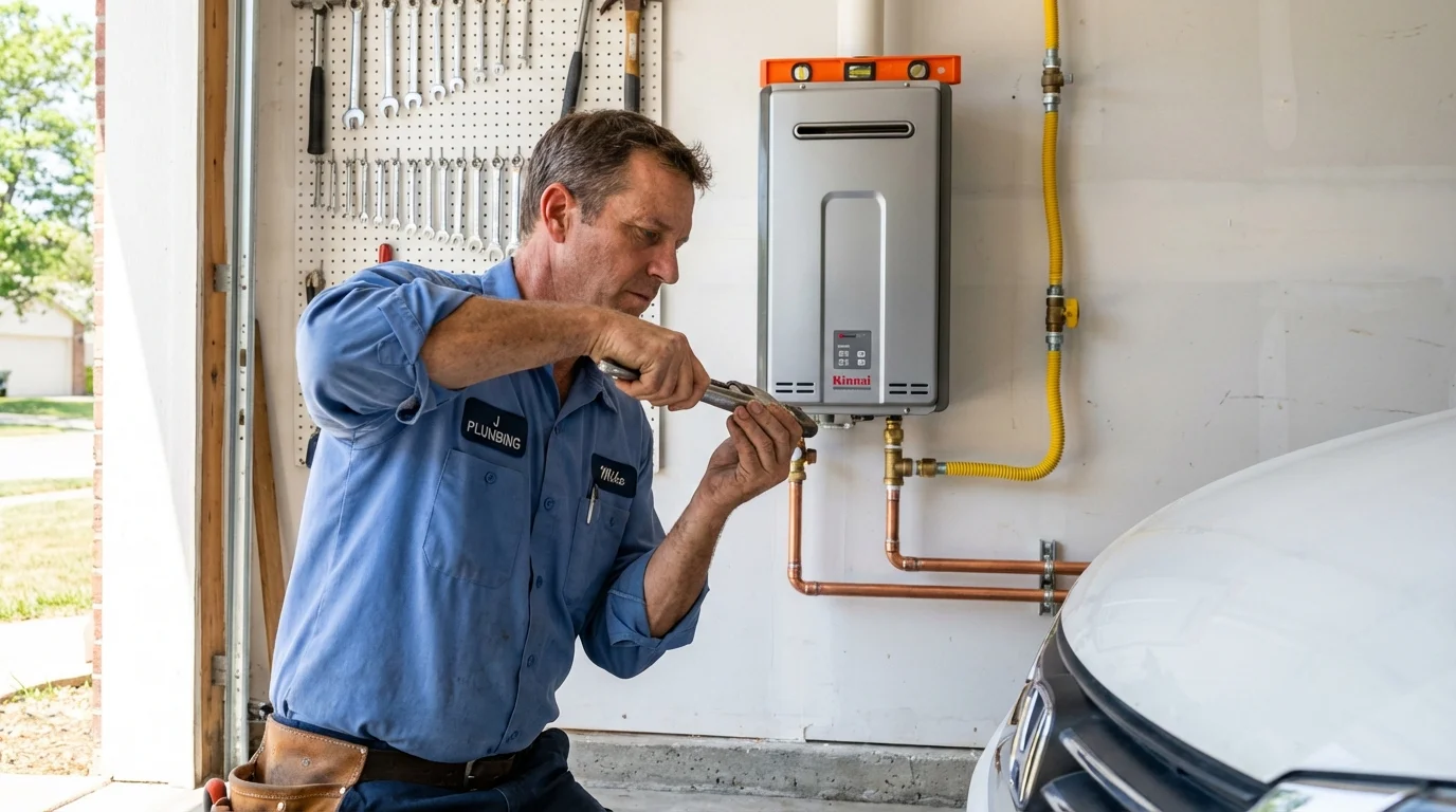 Tankless water heater installation by a Johns Plumbing LLC plumber in Gatlinburg